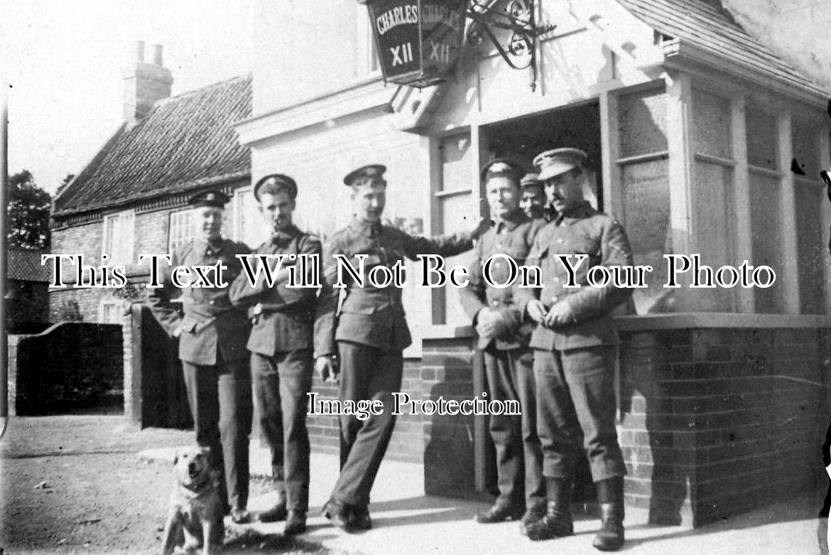 YO 1199 - Soldiers Outside The Charles X11 Pub, Heslington, North Yorkshire