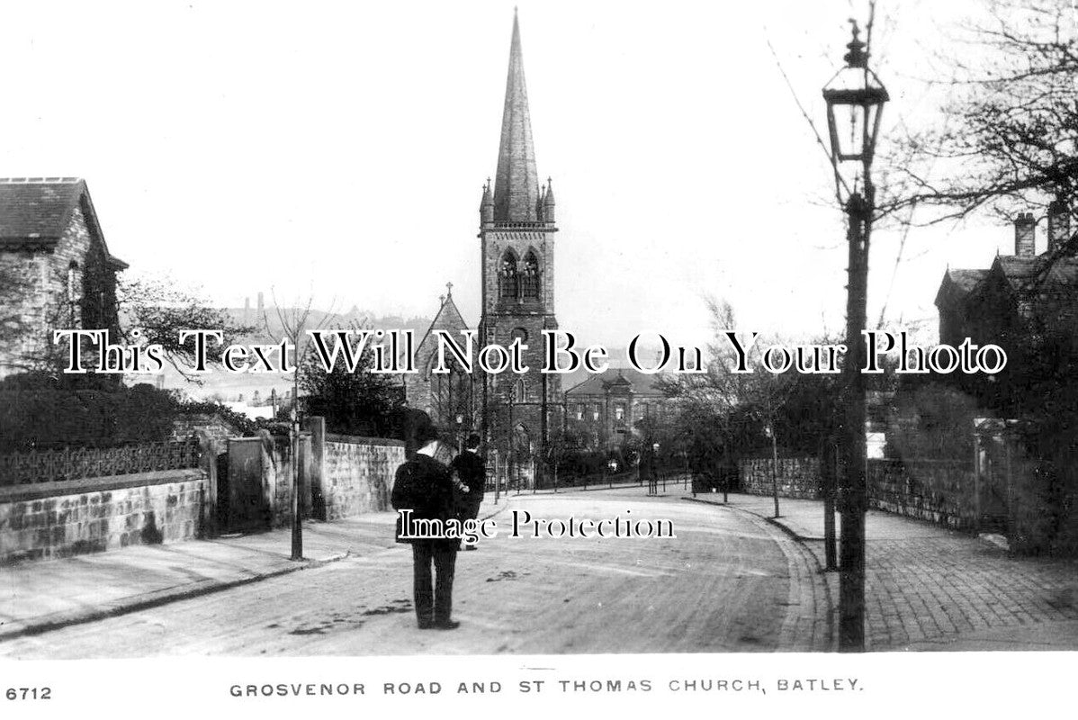 YO 11993 - Grosvenor Road & St Thomas Church, Batley, Yorkshire