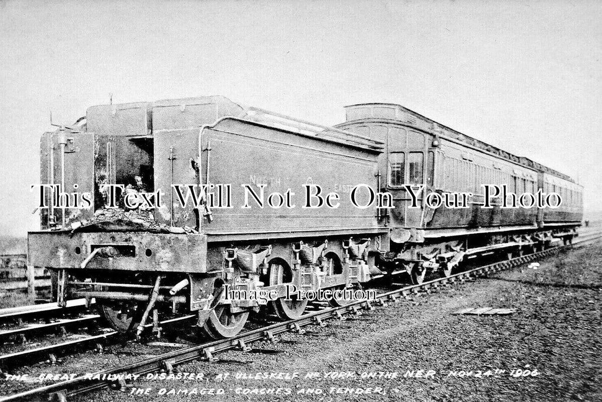 YO 12095 - Railway Train Crash Accident, Ulleskelf, Yorkshire 1906