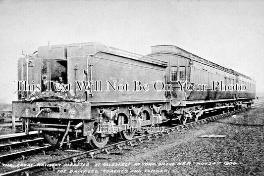 YO 12095 - Railway Train Crash Accident, Ulleskelf, Yorkshire 1906