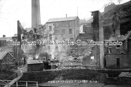 YO 12099 - Fire At Maudes Mill, Yorkshire 1908