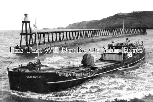 YO 12108 - MV Elwick Bay Leaving Whitby Harbour, Yorkshire