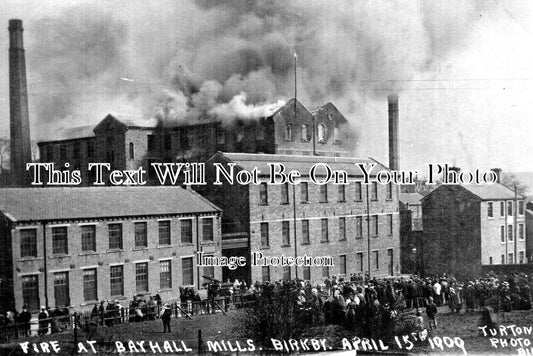 YO 12130 - Fire At Bayhall Mills, Birkby, Yorkshire 1909