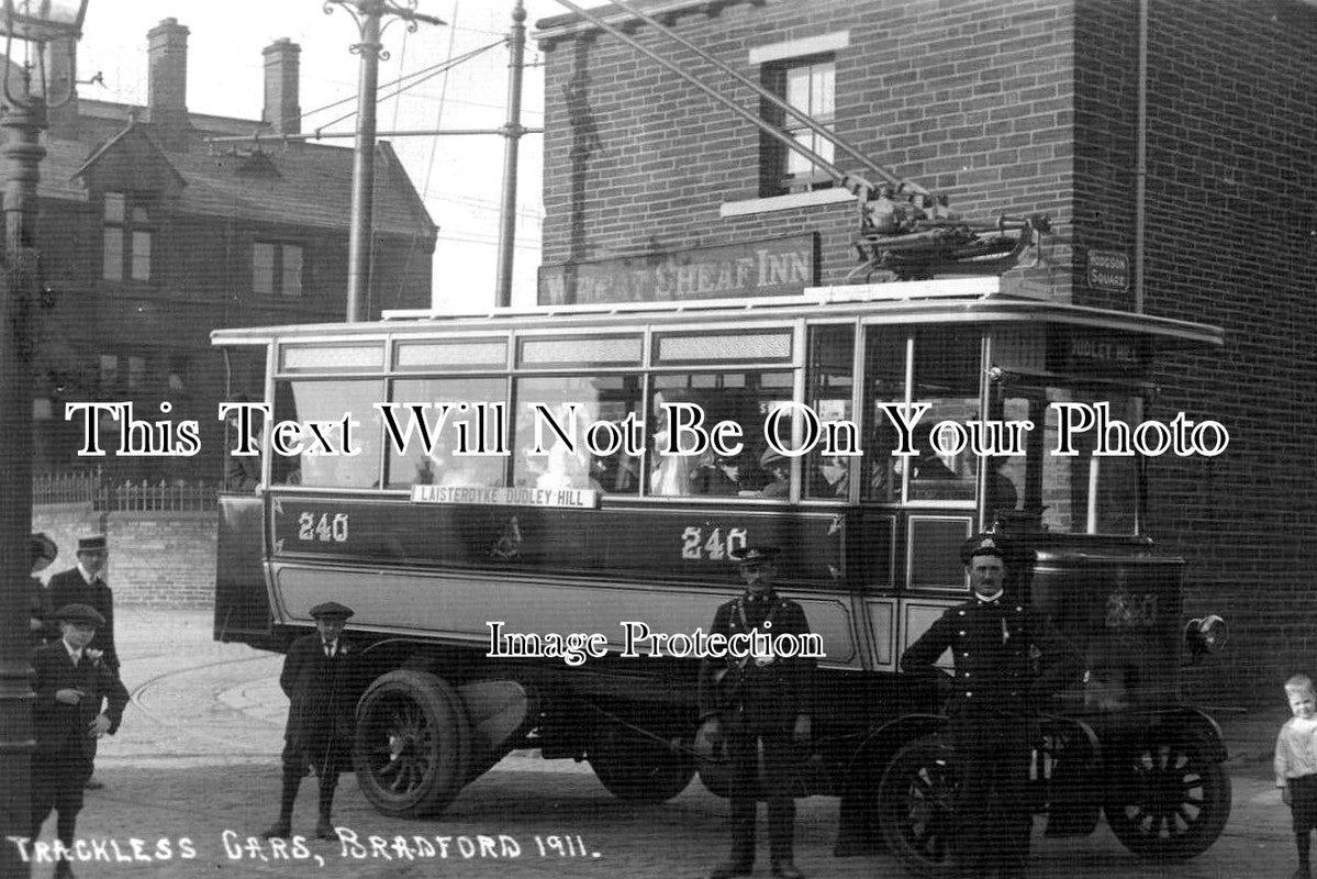 YO 12166 - Trackless Tram Cars, Bradford, Yorkshire 1911
