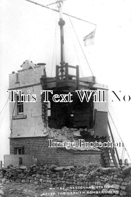 YO 12465 - Whitby Coastguard Station, German Bombardment, Yorkshire 1915 WW1