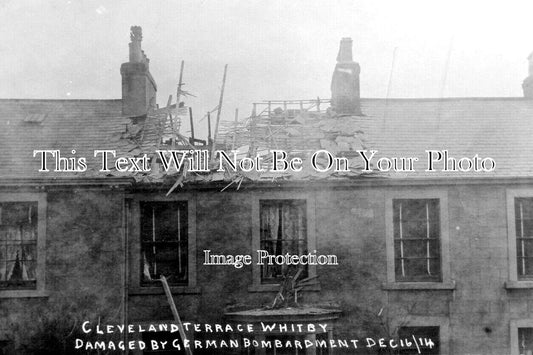 YO 12981 - Cleveland Terrace, Whitby German Bombardment 1914 WW1