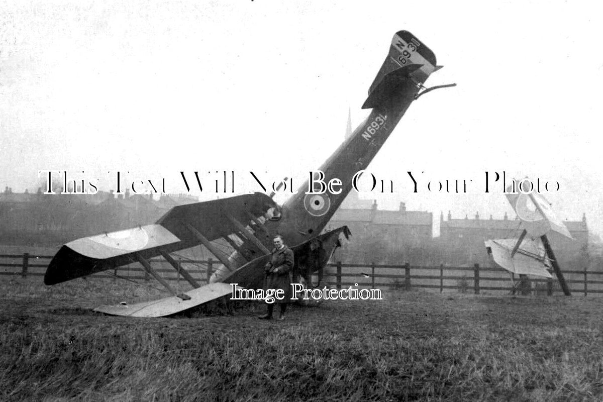 YO 12988 - Early Aeroplane Crash, Aviation Accident, Ossett, Yorkshire