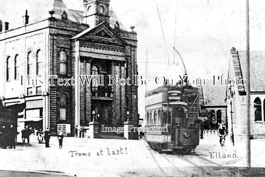 YO 13142 - First Tram Car At Elland, Halifax, Yorkshire