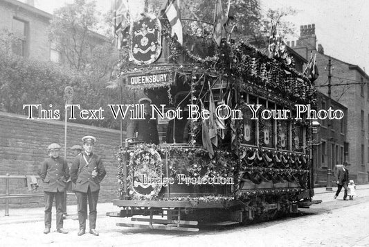 YO 13152 - Decorated Tram Car, Union Street, Halifax, Yorkshire 1912