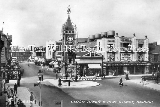 YO 13310 - Clock Tower & High Street, Redcar, Yorkshire