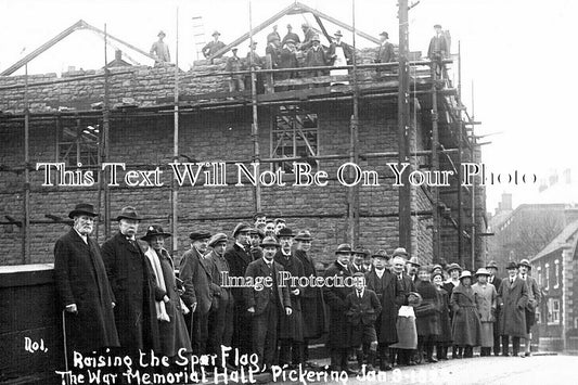 YO 13351 - Building The War Memorial Hall, Pickering, Yorkshire 1922