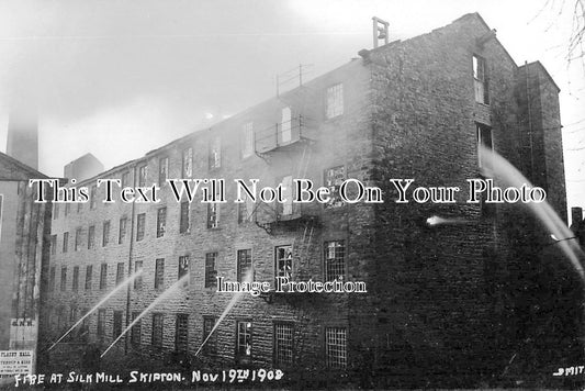 YO 1346 - Fire At Silk Mill, Sackville Street, Skipton, Yorkshire c1908