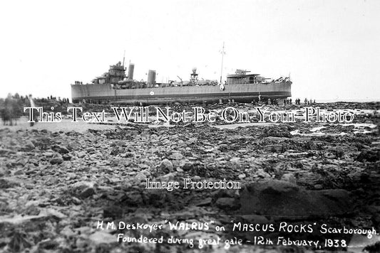 YO 13501 - HMS Walrus On Mascus Rocks, Scarborough, Yorkshire 1938