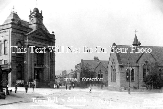 YO 13509 - Town Hall & Schools, Elland, Halifax, Yorkshire