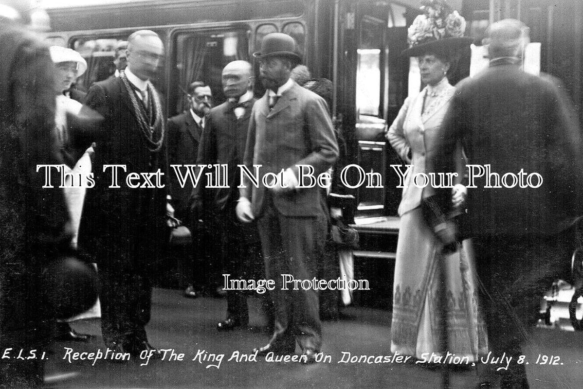 YO 13510 - King & Queen At Doncaster Railway Station, Yorkshire 1912