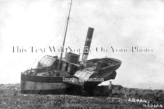 YO 13589 - Steamer Prince Stranded At Redcar, Yorkshire