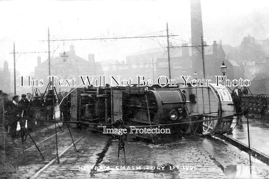 YO 13663 - Halifax Tram Smash Accident, Yorkshire