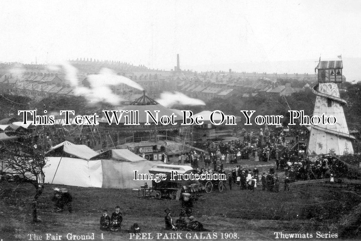 YO 1373 - Peel Park Galas Fair Ground, Bradford, Yorkshire c1908