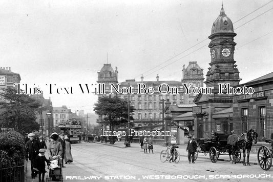 YO 1681 - Railway Station, Westborough, Scarborough, Yorkshire c1915