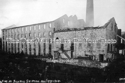 YO 1809 - Fire At Silk Mill, Sackville Street, Skipton, Yorkshire 1908