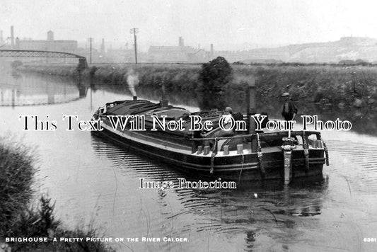 YO 1846 - Barge On The River Calder, Brighouse, Yorkshire