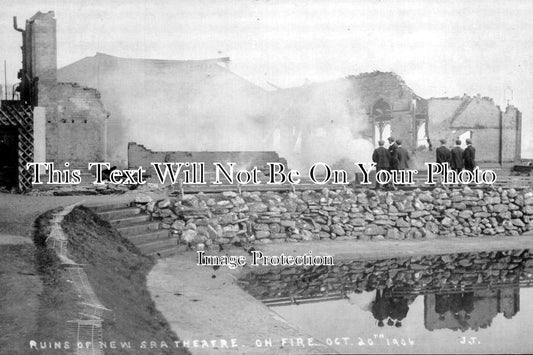 YO 1854 - Ruins Of New Spa Theatre, Fire, Bridlington, Yorkshire 1906