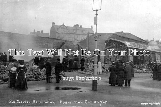 YO 1990 - Spa Theatre Burnt Down, Bridlington, Yorkshire 1906