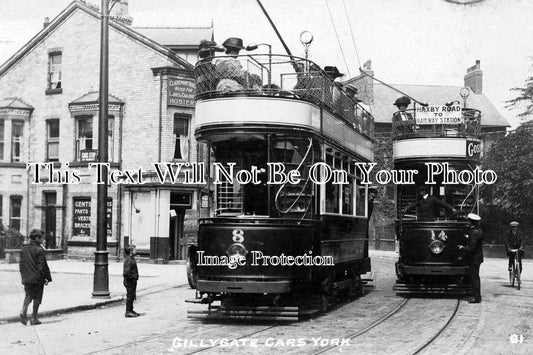 YO 2281 - Electric Tram Gillygate & Claremont Terrace, York, Yorkshire c1906