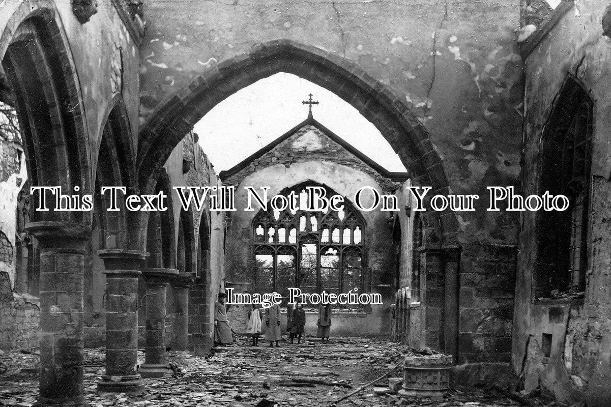 YO 2350 - Kirkby Malzeard Church After Fire, Yorkshire 1908