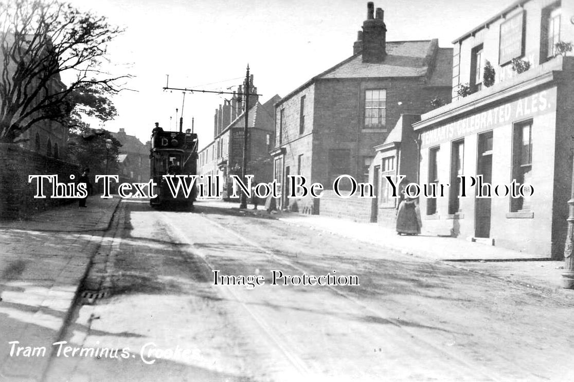 YO 2548 - Tram Terminus, Crookes, Sheffield, Yorkshire c1905