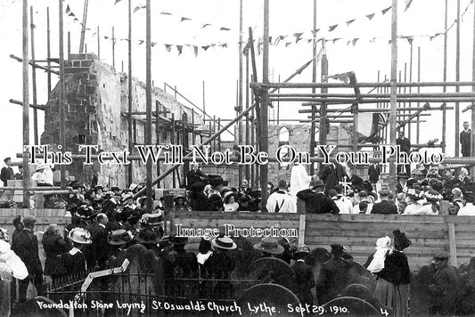 YO 2569 -Foundation Stone Laying, St Oswalds Church, Lythe, Yorkshire 1910