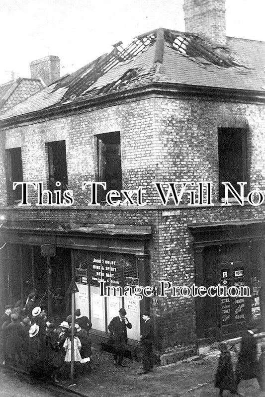 YO 2579 - Fire Damage, Yorkersgate, Saville Street, Malton, Yorkshire 1910