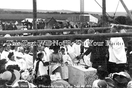 YO 2601 - Foundation Stone Laying, St Oswalds Church, Lythe, Yorkshire