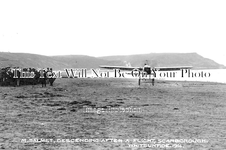 YO 2651 - Henri Salmet Descending After A Flight, Scarborough, Yorkshire 1914