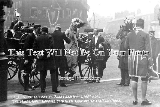 YO 2926 - Royal Visit Of Prince Of Wales Arriving At Town Hall, Sheffield, Yorkshire 1909