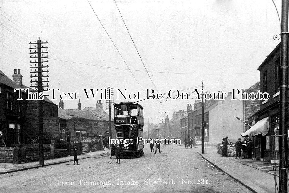 YO 310 - Tram Terminus Intake, Sheffield, Yorkshire c1905