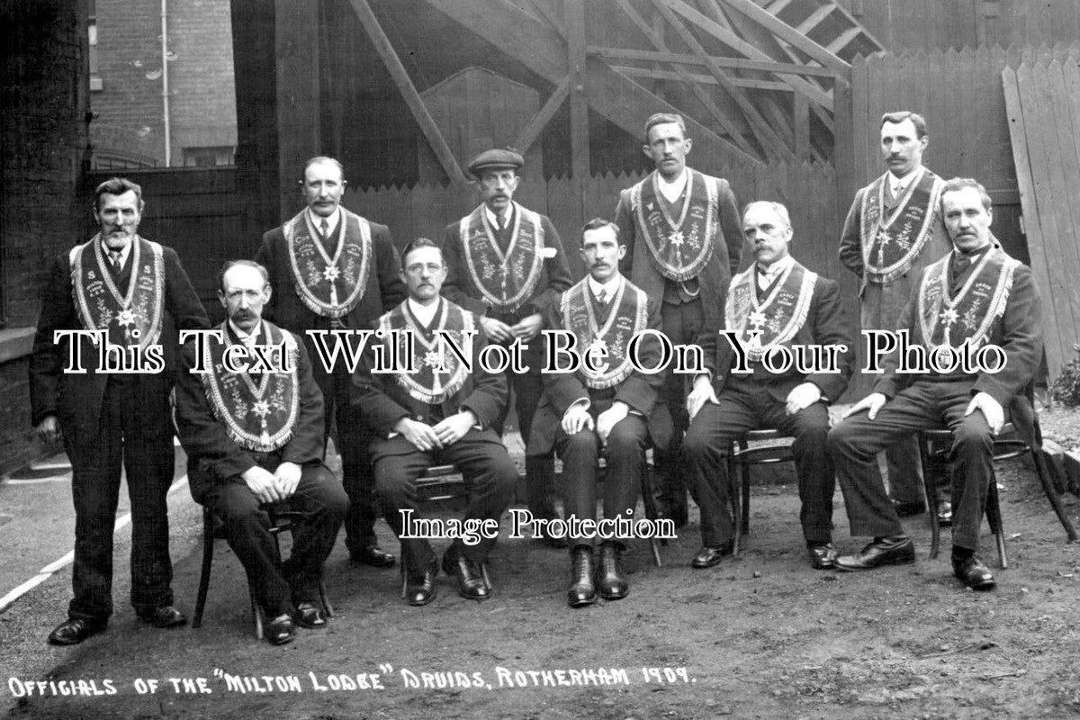 YO 3213 - Officials Of The Milton Lodge Druids, Rotherham, Yorkshire 1909