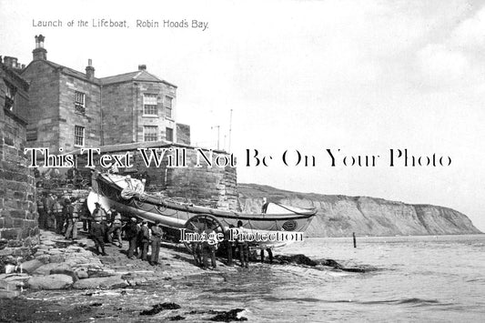 YO 3299 - Launch Of The Lifeboat, Robin Hoods Bay, Yorkshire