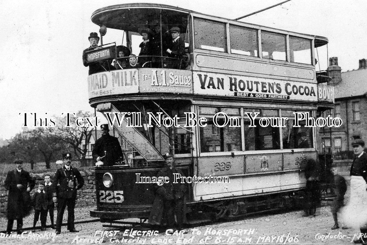YO 373 - First Electric Tram, Horsforth, Leeds, Yorkshire 1906