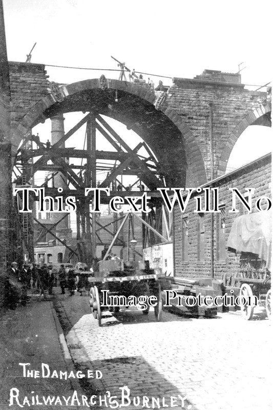 YO 3823 - Damaged Railway Archs, Burnley, Yorkshire 1908