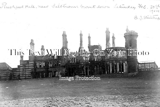 YO 3852 - Rushpool Hall Near Saltburn After The Fire, Yorkshire 1904