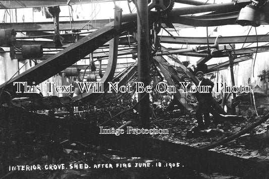 YO 3892 - Grove Shed After The Fire, Earby, Yorkshire 1905