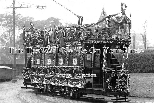 YO 3950 - Decorated Tram Car, Halifax, Yorkshire 1911 Coronation