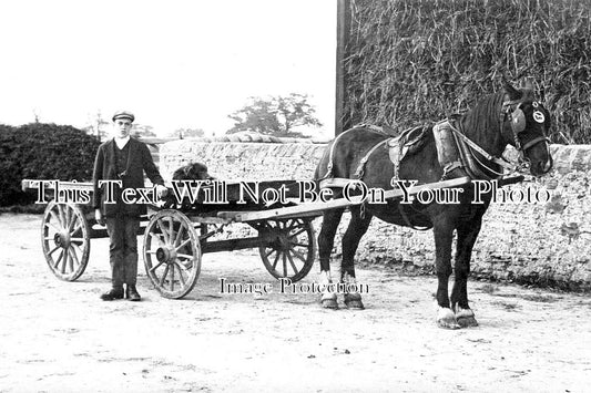 YO 3981 - Man & Horse & Cart, Bentley, Doncaster, Yorkshire c1913