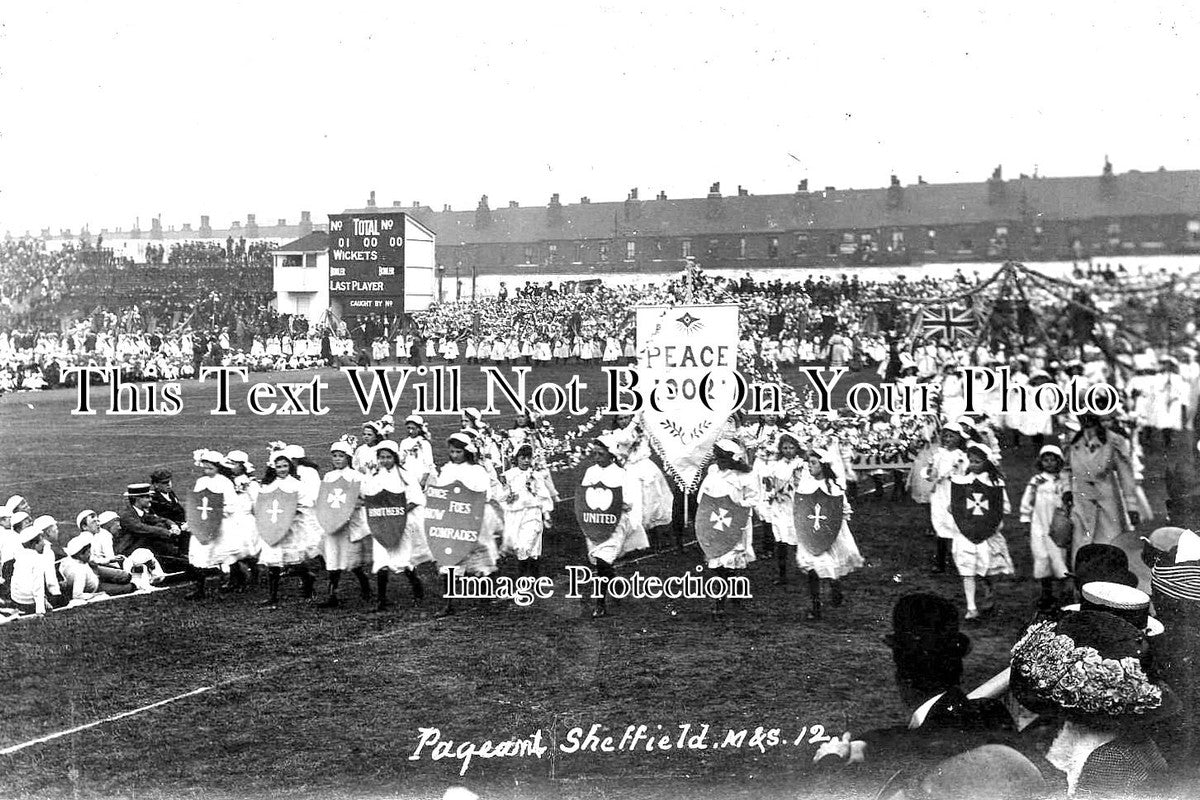 YO 3986 - Cricket Ground Pageant, Sheffield, Yorkshire 1902