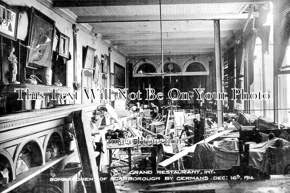 YO 4021 - Grand Restaurant After 1914 Bombardment, Scarborough, Yorkshire