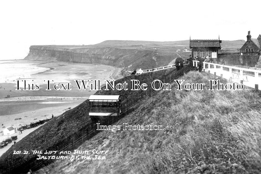 YO 4041 - The Lift & Hunt Cliff, Saltburn By The Sea, Yorkshire c1934
