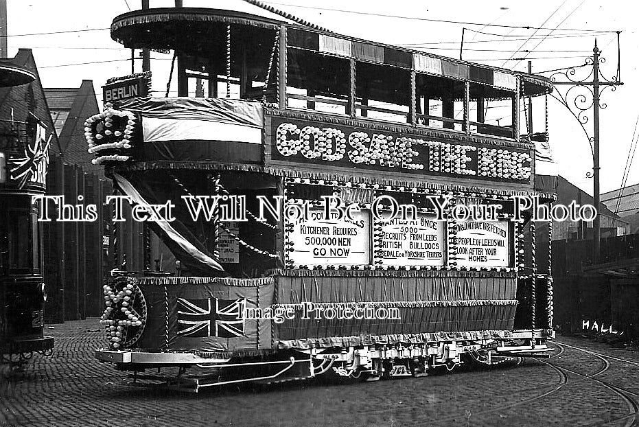 YO 4053 - Tram Recruiting Soldiers For The Leeds Pals, Yorkshire