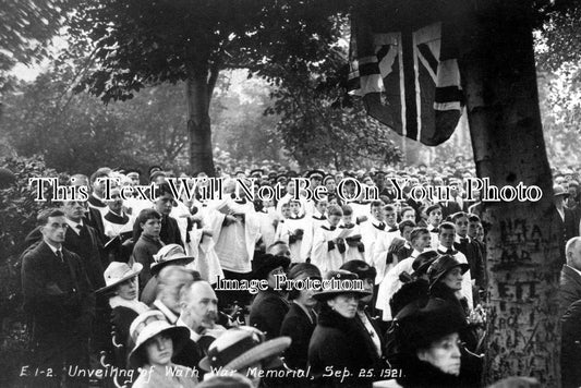 YO 406 - Wath Upon Dearne Opening Of War Memorial, Yorkshire 1921