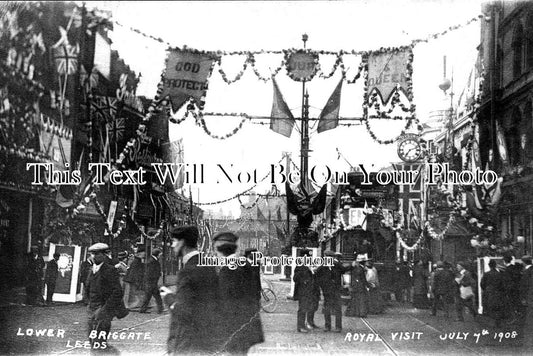YO 4102 - Decorations For Royal Vivit Of Edward VII, Briggate, Leeds, Yorkshire 1908